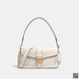 美國🇺🇸a輸入正品 Coach Georgie 奶油色腋下包