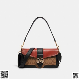 美國代購正品 Coach Georgie 馬車扣鉚釘腋下包