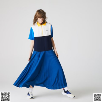 美國代購正品 Lacoste 拼色百褶Polo裙
