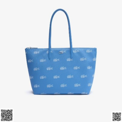 美國代購正品 Lacoste 鰐魚紋塗層帆布托特包