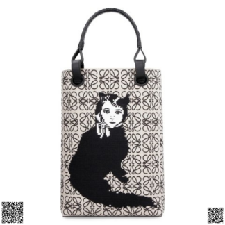 美國🇺🇸輸入正品 Loewe X Joe Brainard 貓女提花托特包