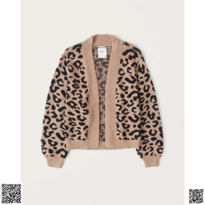 美國代購正品 Abercrombie & Fitch 豹紋針織開衫