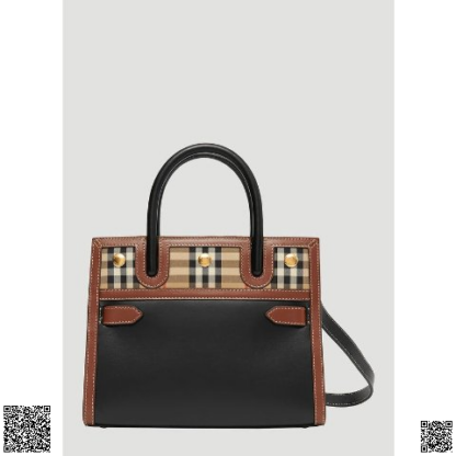 美國代購正品 Burberry Title Vintage 格紋迷你米色單肩包