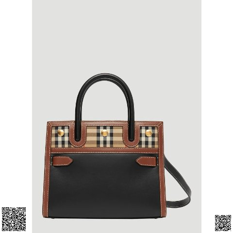 美國代購正品 Burberry Title Vintage 格紋迷你米色單肩包