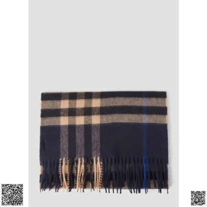 美國代購正品 Burberry 海軍藍 Giant 格紋羊絨圍巾