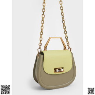 美國代購正品 Charles & Keith 幾何提手馬鞍包