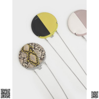 美國代購正品 Charles & Keith 拼色零錢鏈條包