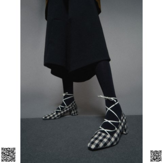 美國代購正品 Charles & Keith 格紋綁帶鞋