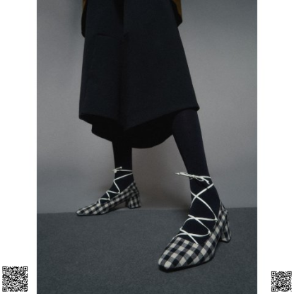 美國代購正品 Charles & Keith 格紋綁帶鞋