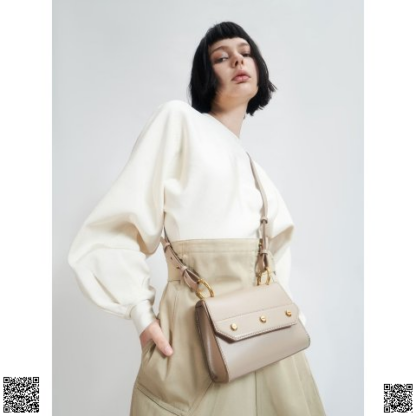 美國代購正品 Charles & Keith 灰褐色鉚釘包