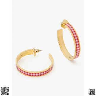 美國代購正品 Kate Spade 紅白格耳飾