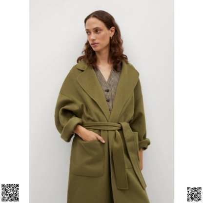 美國代購正品 Mango 手工廓形羊毛大衣