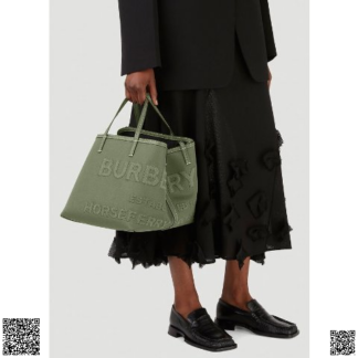 美國代購正品 Burberry Horseferrry 卡其色迷你帆布手提包