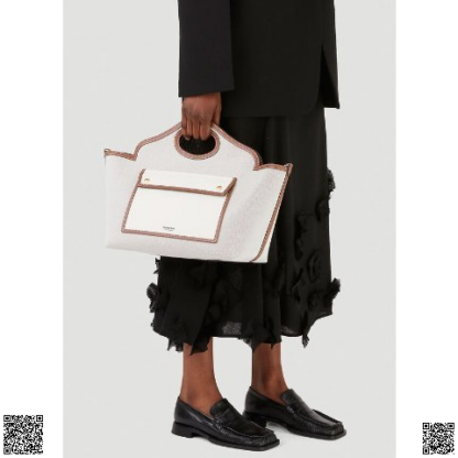 美國代購正品 Burberry Pocket 撞色帆布Tote包