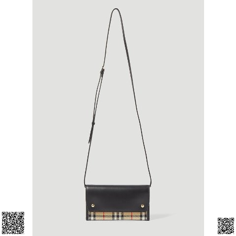 美國代購正品 Burberry 黑色 Vintage 格紋斜挎包