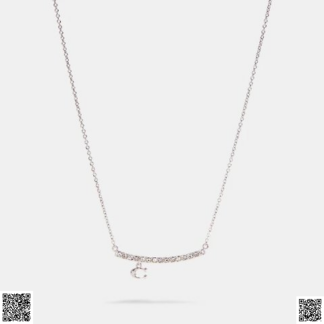 美國代購正品 COACH Signature Pave Bar 笑臉項鏈