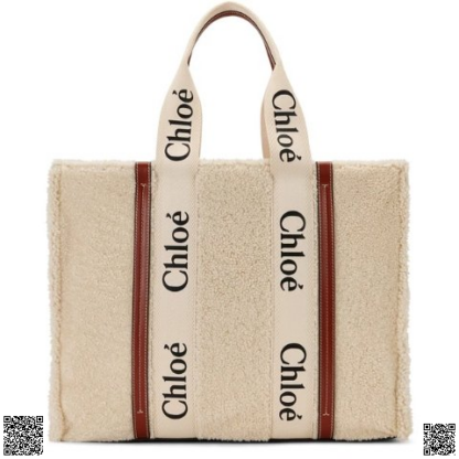 美國代購正品 Chloe Woody 大號毛絨托特包
