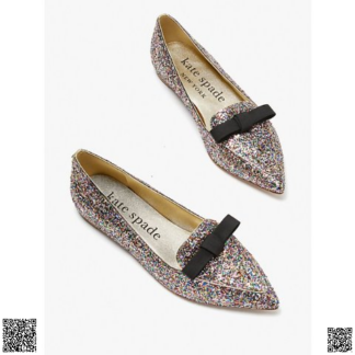 美國代購正品 Kate Spade 亮閃閃蝴蝶結平底鞋