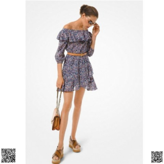 美國代購正品 Michael Kors 一字肩碎花裙