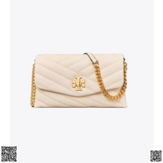 美國代購正品 Tory Burch Kira Chevron 白金鏈條錢包