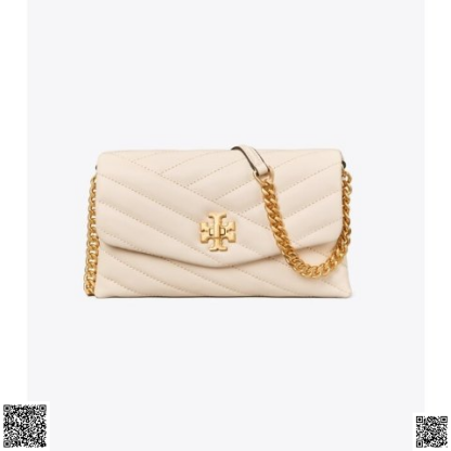 美國代購正品 Tory Burch Kira Chevron 白金鏈條錢包