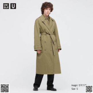 美國代購正品 Uniqlo U 係列雙排扣風衣