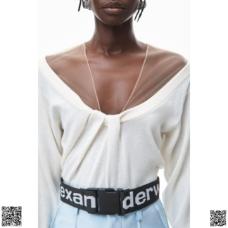 美國代購正品 Alexander Wang 拼接透視毛衣