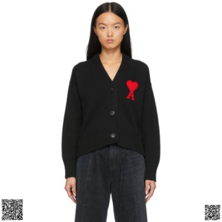 美國代購正品 Ami Alexandre Mattiussi Black 小愛心開衫