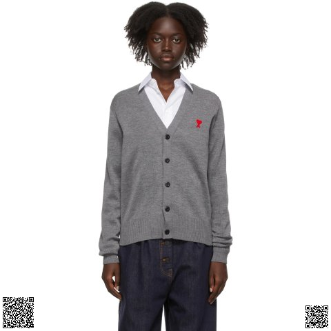 美國代購正品 Ami Alexandre Mattiussi 灰色 Ami de Cœur 開衫