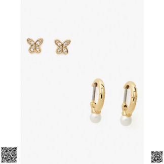 美國代購正品 Kate Spade 珍珠蝴蝶耳環套裝
