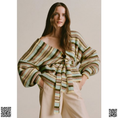 美國代購正品 Mango 寬鬆條紋開衫