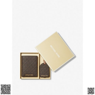 美國代購正品 Michael Kors 登機牌錢包老花2件套組