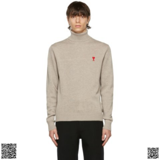 美國代購正品 Ami Alexandre Mattiussi Beige Ami De Coeur 高領