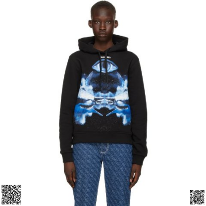 美國代購正品 Burberry 廓形鯊魚印花連帽衫
