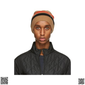 美國代購正品 Burberry 羊毛條紋毛綫帽