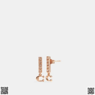 美國代購正品 COACHC字吊墜耳釘
