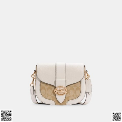 美國代購正品 COACH Georgie老花馬鞍包