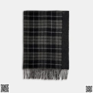 美國代購正品 COACH 格紋羊毛真絲圍巾
