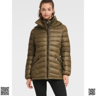 美國代購正品 DKNY 假兩件絎縫羽絨服