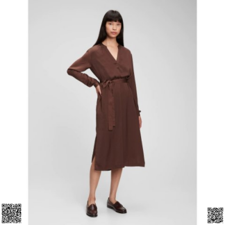 美國代購正品 Gap 緞麵係帶連衣裙