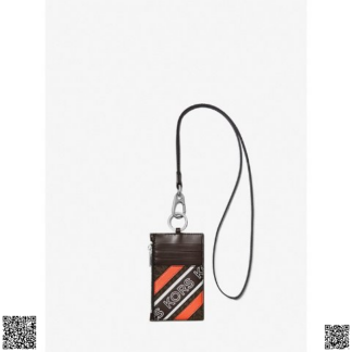 美國代購正品 Michael Kors Hudson Logo 帶繩拉鏈卡包