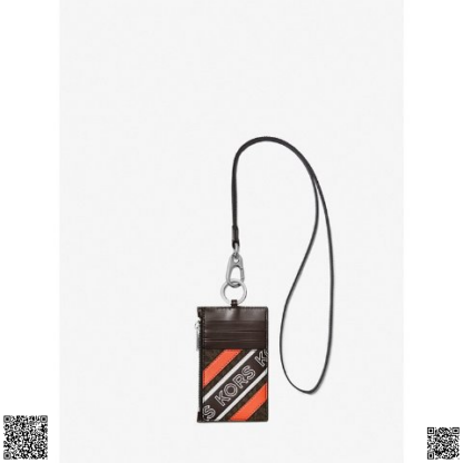 美國代購正品 Michael Kors Hudson Logo 帶繩拉鏈卡包
