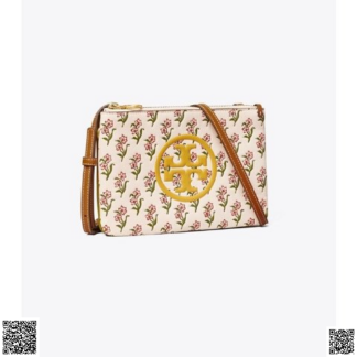美國代購正品 Tory Burch Perry Bombe Printed Double-Zip 花朵斜