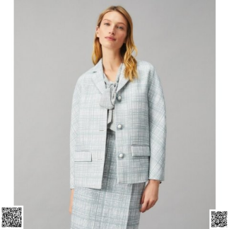 美國代購正品 Tory Burch 印花小香風夾剋