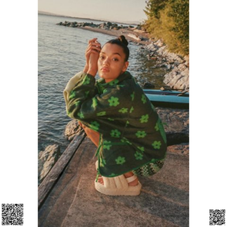 美國代購正品 Urban Outfitters 小花搖粒絨夾剋