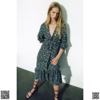 美國代購正品 Zara 印花連衣裙