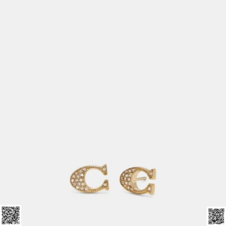 美國代購正品 COACH Signature C字耳飾