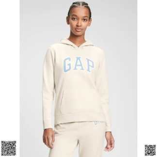 美國代購正品 Gap Logo 奶油色 抓絨連帽衫