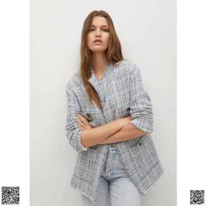 美國代購正品 Mango 小香風花呢夾剋