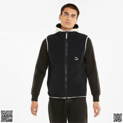 美國代購正品 Puma CLSX Sherpa 男士連帽背心外套
